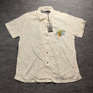 7-Eleven x Double Rainbouu Mens White Paradise 24/7 Slurpee Hawaiian Shirt M NEW